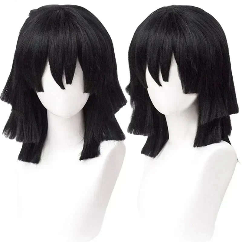Cosplay Anime Black Hair - Perruque de cosplay Iguro Obanai de