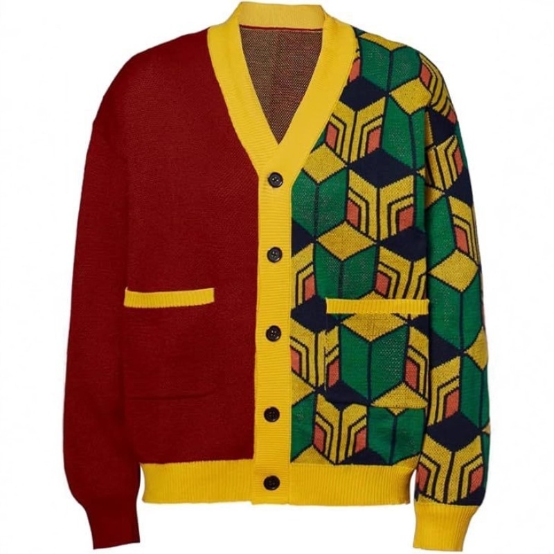 Anime Cosplay Demon Slayer - Pull-over et cardigan en tricot à