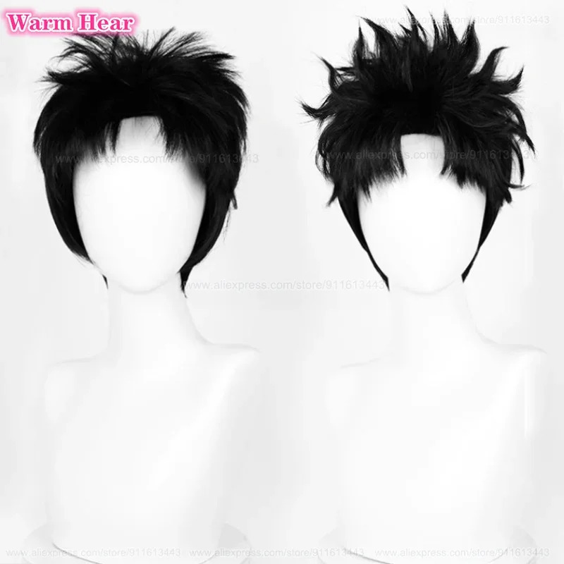 Cosplay Anime Black Hair - Ken Takakura – perruques synthétiques courtes