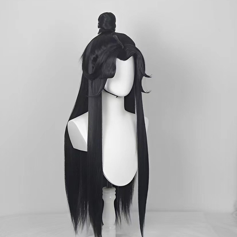 Cosplay Anime Black Hair - Cheveux longs et raides noirs pour