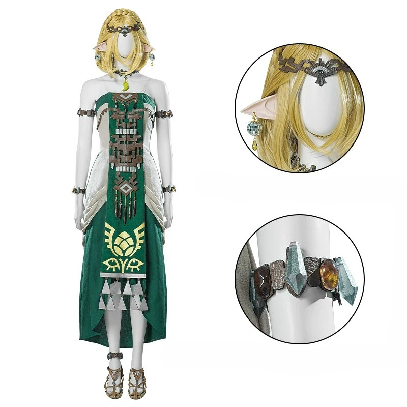 Robe de princesse verte Zelda, - Anime Cosplay Dress For Women avis et prix