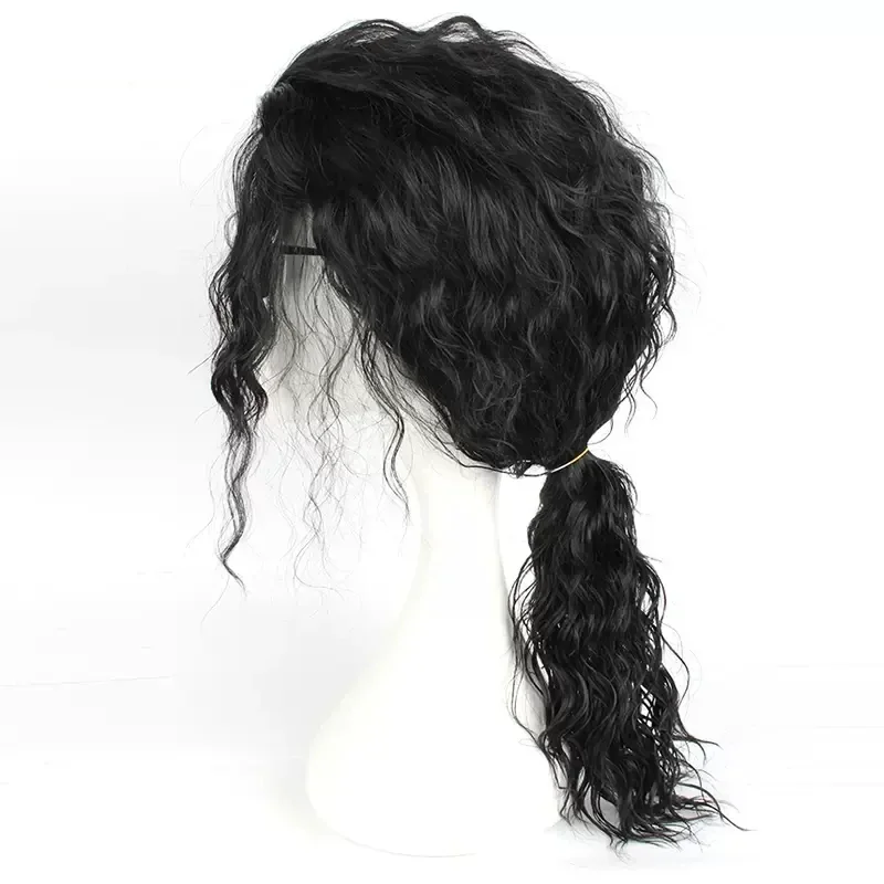 Perruque noire mi-longue boucl - Cosplay Anime Black Hair avis et prix