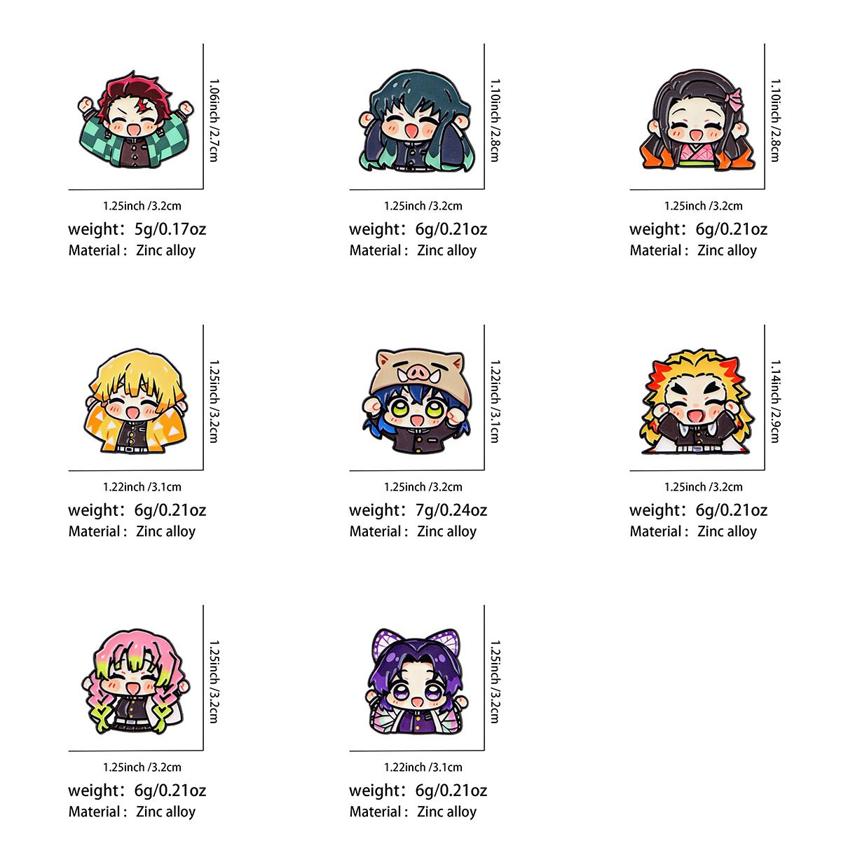 Broche en alliage métallique D - Anime Cosplay Demon Slayer avis et prix